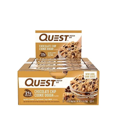 Quest Bar Gluten-Free - Chocolate Chip Cookie Dough (12 Bars)