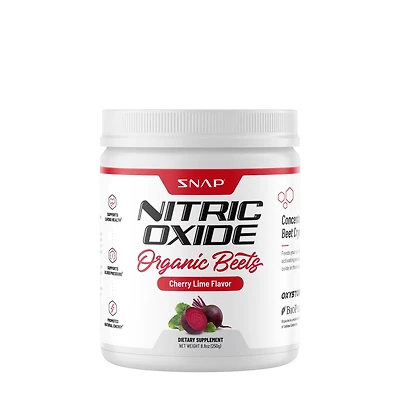 SNAP Supplements Nitric Oxide Organic Beets Vegan - Cherry Lime 8.8 Oz. (30 Servings)