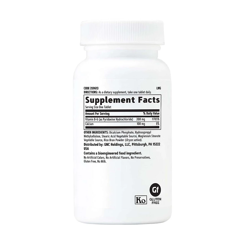 Vitamin B-6 Timed-Release 200mg - 100 Vegetarian Tablets (100 Servings)