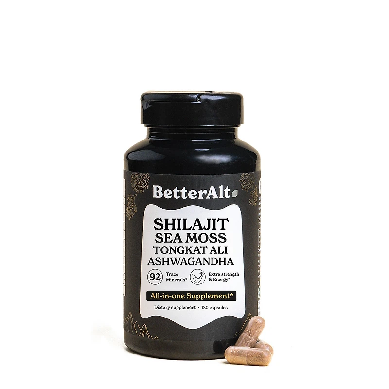 BetterAlt Shilajit Sea Moss - 120 Capsules (60 Servings)