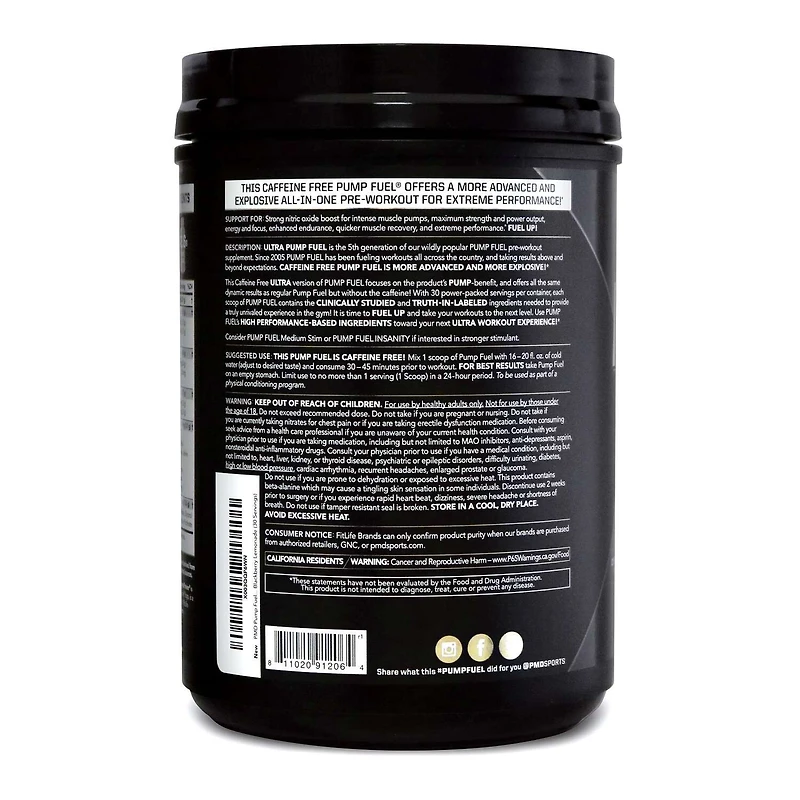 Ultra Pump Fuel® Caffeine Free - Blackberry Lemonade (30 Servings)