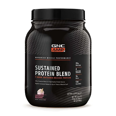 GNC AMP Sustained Protein Blend - Strawberry Milkshake (28 Servings)