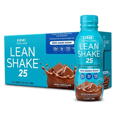 GNC Total Lean Shake 25 Healthy - Swiss Chocolate 14Oz. (12 Bottles)
