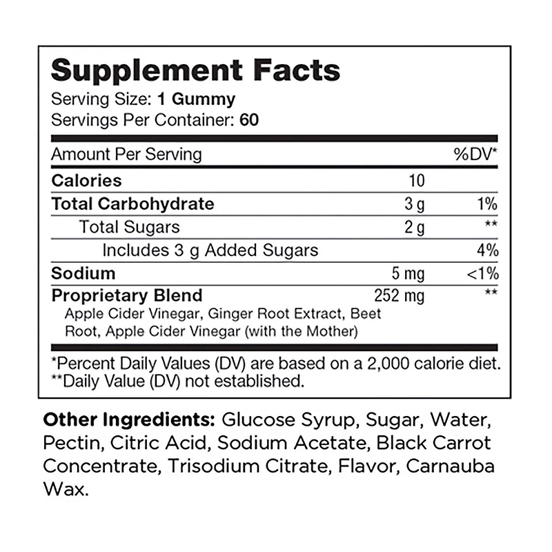 Apple Cider Vinegar Gummies - 60 (60 Servings)