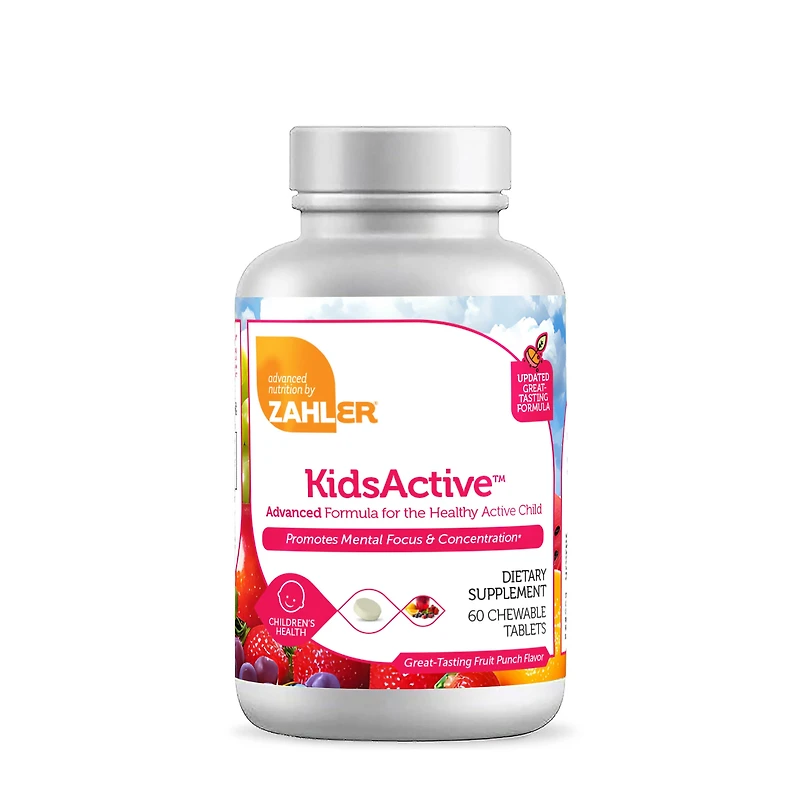 ZAHLER Kidsactive Healthy - Fruit Punch 60 Chewable Tablets (30 Servings)