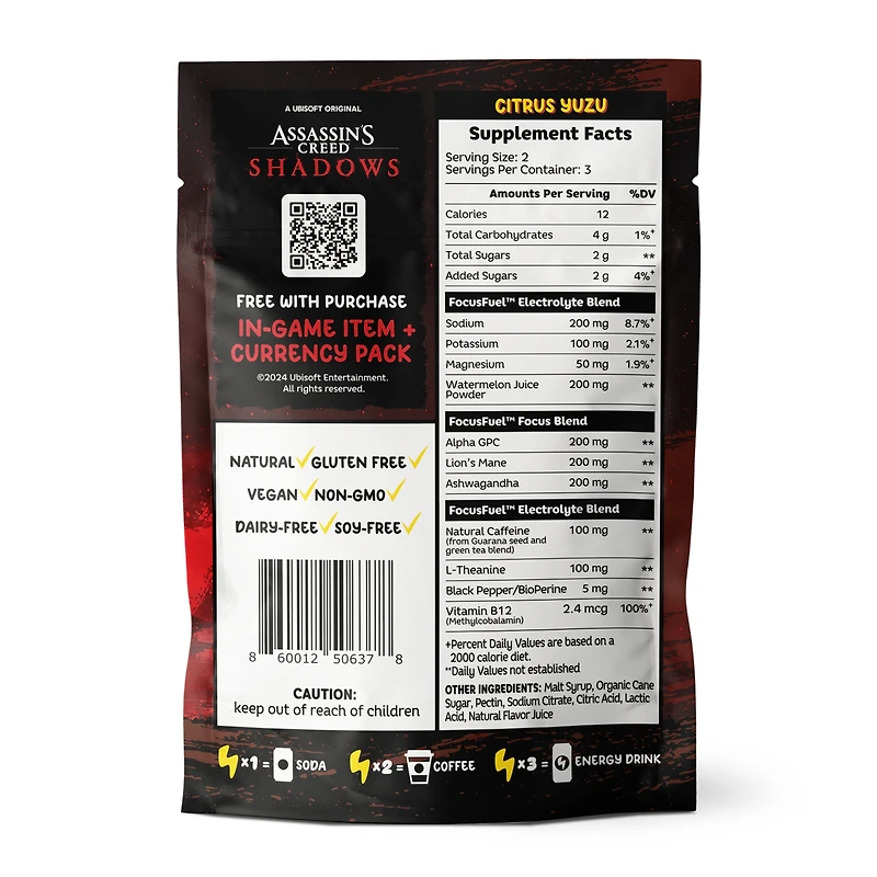 Caffeine Boost Gummies - Citrus Yuzu (12 Pack)