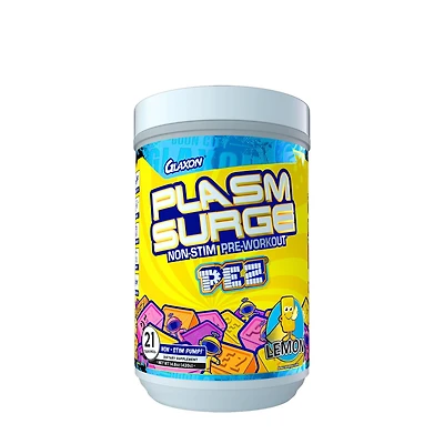 GLAXON Plasm Surge Non-Stim Pre-Workout + Pez - Lemon 21 Servings
