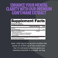 Lion's Mane Mushroom Extract - 60 Capsules (30 Servings)