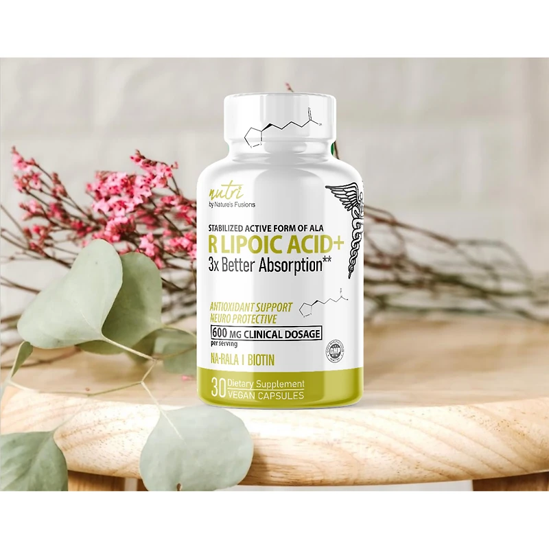 R Lipoic Acid Plus 600mg - 60 Vegan Capsules (30 Servings)
