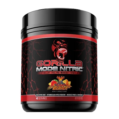 Gorilla Mind Mode Nitric Stim Free Pre-Workout - Volcano Burst (40 Servings)