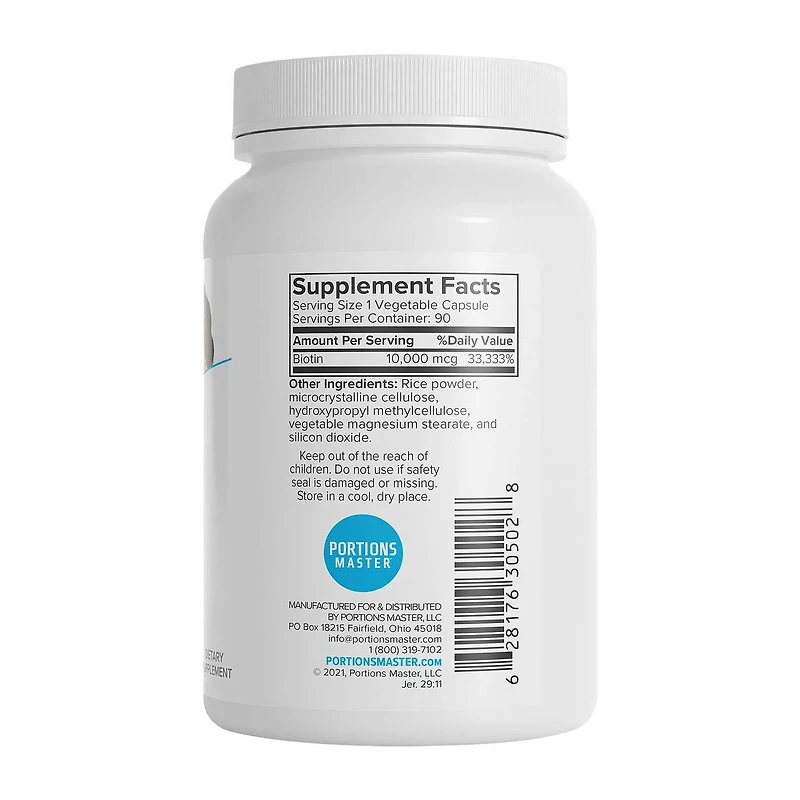 Biotin Vitamin - 90 Capsules (90 Servings)