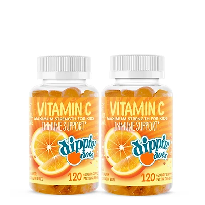 Dippin' Dots Vitamin C Immunity Gummies - Orange Twin Pack (60 Servings Each)