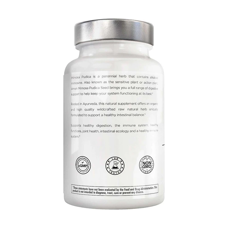 Amen Mimosa Pudica Seed 900 mg - Immune and Digestive Support - 120 Vegetable Capsules (60 Servings)