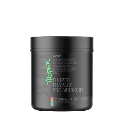Raw Nutrition Thuper Thavage Pre-Workout - Rainbow Sherbet (20 Servings)