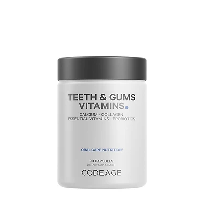 Codeage Teeth & Gums Vitamins - Daily Multivitamins Minerals + Collagen 90 Capsules (30 Servings)