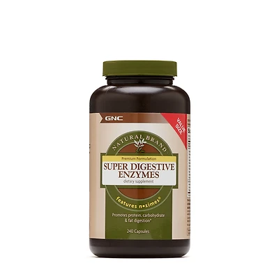 GNC Natural Brand Super Digestive Enzymes - 240 Capsules (120 Servings)