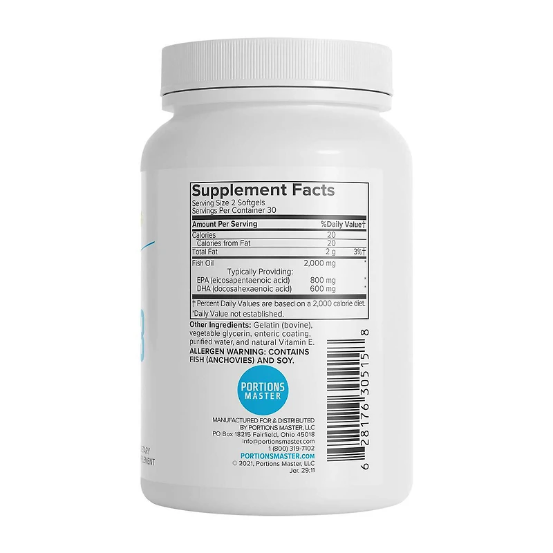 Omega 3 Fish Oil - 60 Softgels (30 Servings)