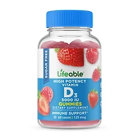 Sugar Free Vitamin D3 5000IU - 60 Gummies (60 Servings)