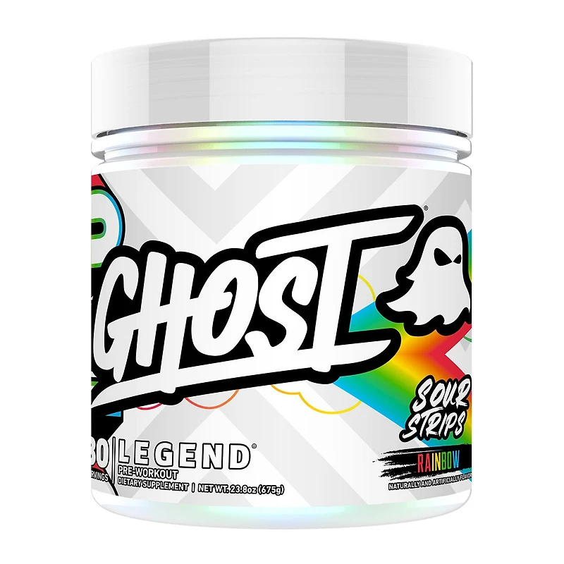GHOST Legend V4 Pre-Workout Vegan - Sour Strips Rainbow (30 Servings)