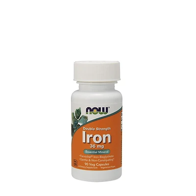 NOW Double Strength Iron - 36 Mg 90 Capsules (90 Servings)