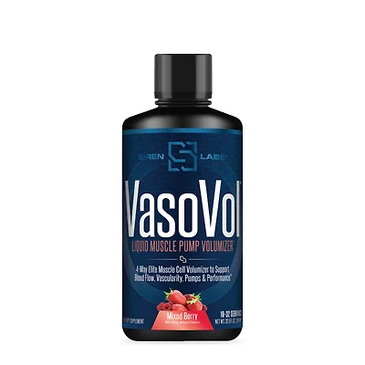 SirenLabs Vaso Vol, Mixed Berry - 32.5 Fl Oz. (32 Servings)