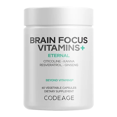 Codeage Brain Focus Multivitamin+ Vitamin B - 60 Vegetable Capsules (30 Servings)
