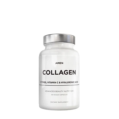 Amen Collagen Hydrolyzed Multi Collagen Peptides + Vitamin C - 90 Veggie Capsules (30 Servings)