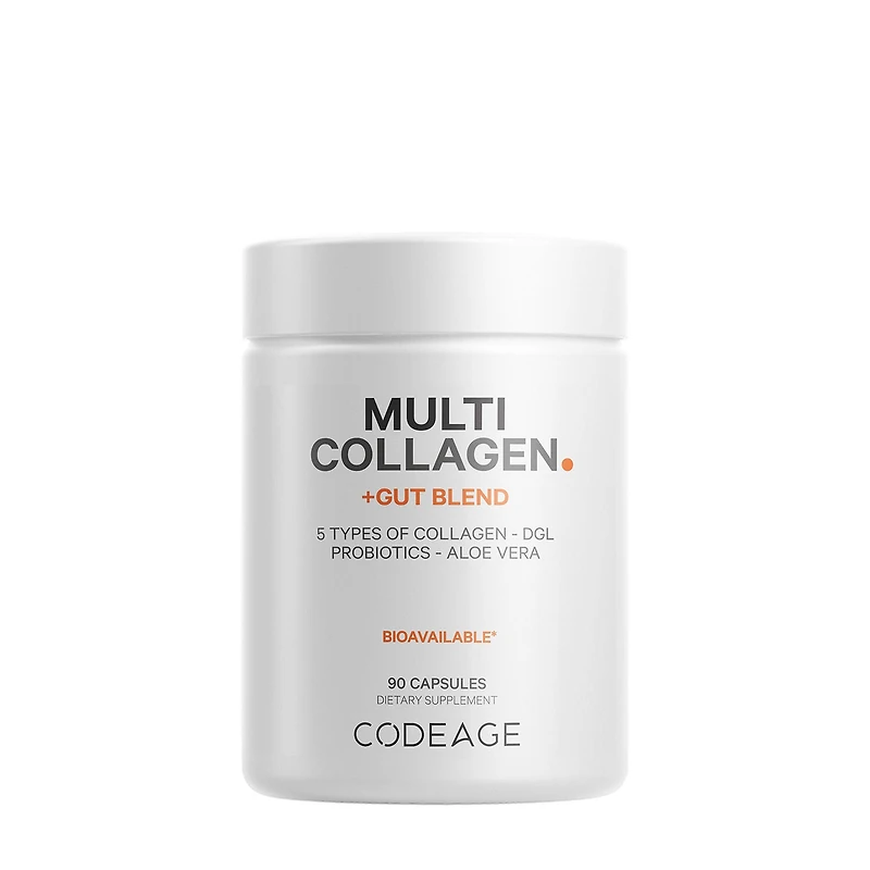 Codeage Multi Collagen + Gut Blend Peptides Probiotics - 90 Capsules (30 Servings)