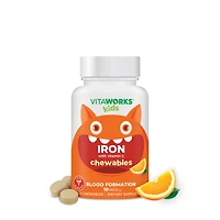 VitaWorks Kids Iron with Vitamin C 10Mg - 120 Chewables (60 Servings)