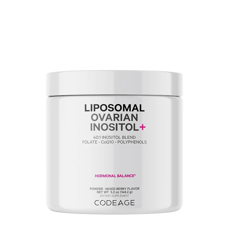 Codeage Liposomal Ovarian Inositol+ Vegan - Mixed Berry 5.2 Ounces (60 Servings)