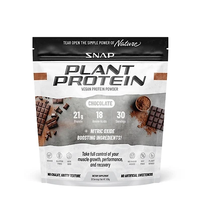 SNAP Supplements Plant Based Vegan Protein Powder - Chocolate (30 Servings)