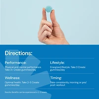 Creatine Monohydrate Gummies - Blue Raspberry 45 (15 Servings)