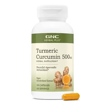GNC Herbal Plus Turmeric Curcumin 500Mg - 100 Capsules (100 Servings)