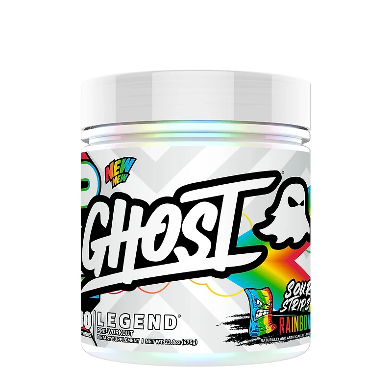 GHOST Legend V4 Pre-Workout Vegan - Sour Strips Rainbow (30 Servings)