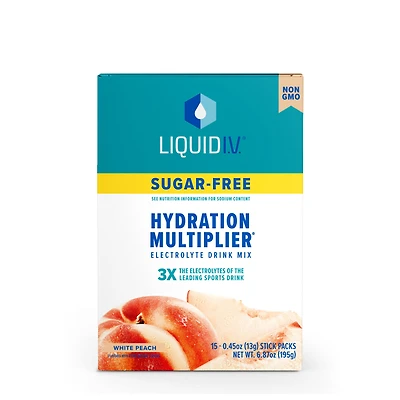 Liquid I.V. Hydration Multiplier Drink Mix: Sugar-Free Vitamin C - White Peach (15 Stick Packs)