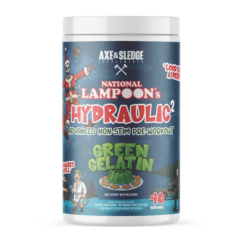 Axe & Sledge Supplements Hydraulic V2 Advanced Non-Stim Pre-Workout - Green Gelatin (40 Servings)