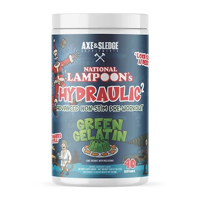 Axe & Sledge Supplements Hydraulic V2 Advanced Non-Stim Pre-Workout - Green Gelatin (40 Servings)