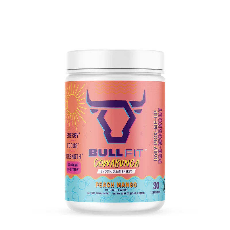 Bullfit Cowabunga Pre-Workout - Peach Mango (30 Servings)