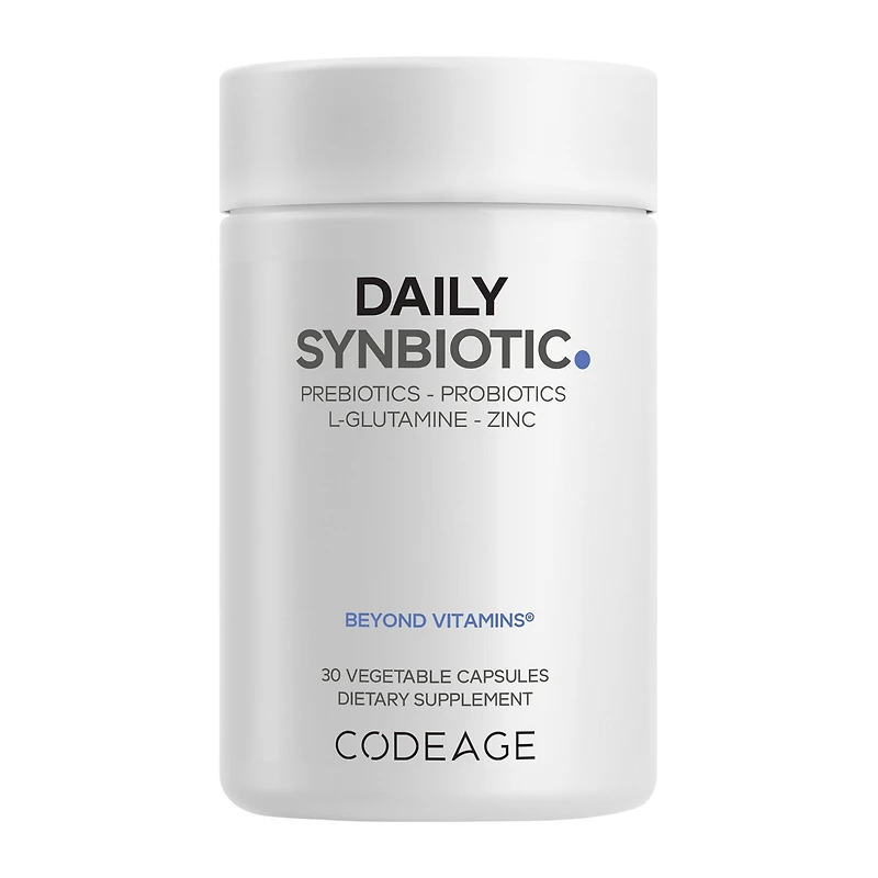 Codeage Daily Synbiotic Prebiotics Vegan - Probiotics 30 Vegetable Capsules (30 Servings)