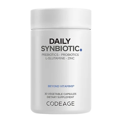 Codeage Daily Synbiotic Prebiotics Vegan - Probiotics 30 Vegetable Capsules (30 Servings)
