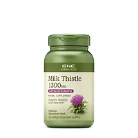 GNC Herbal Plus Milk Thistle 1300Mg Healthy - 120 Caplets (120 Servings)