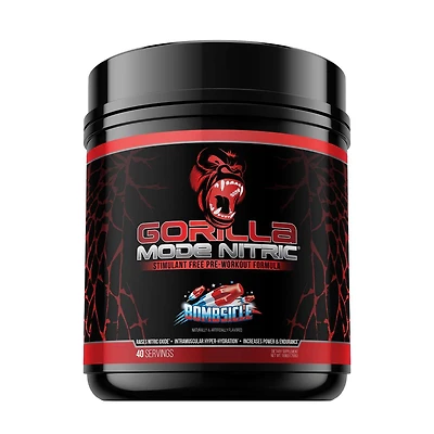 Gorilla Mode Nitric Stim Free Pre-Workout - Blue Raspberry (40 Servings)