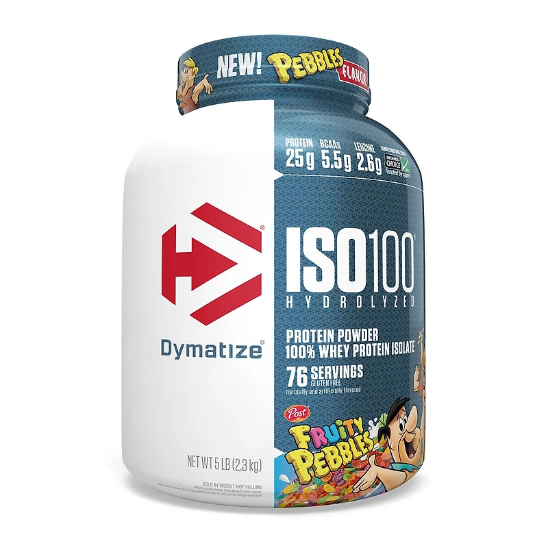 Dymatize Iso 100 Whey Protein Isolate - Fruity Pebbles (76 Servings) 5 lbs.