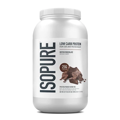 Isopure Low Carb - Dutch Chocolate (42 Servings) 3 lbs. Zero Sugar