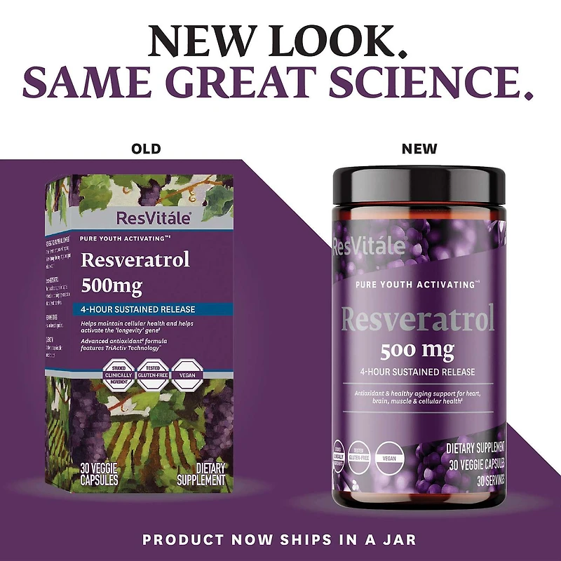 Resveratrol 500mg - 30 Veggie Capsules (30 Servings)
