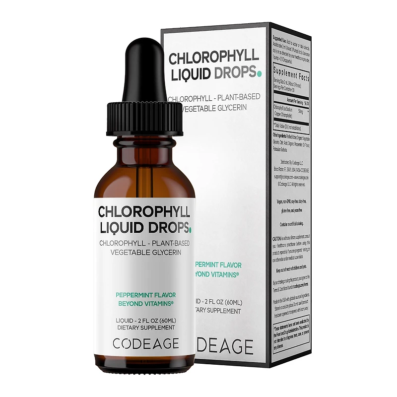 Codeage Chlorophyll Liquid Drops 50 Mg Vegan - Peppermint 2 Oz. (30 Servings)