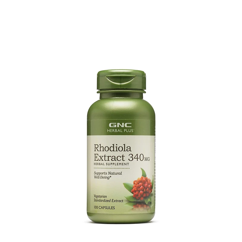 GNC Herbal Plus Rhodiola Extract 340 Mg - 100 Capsules (100 Servings)