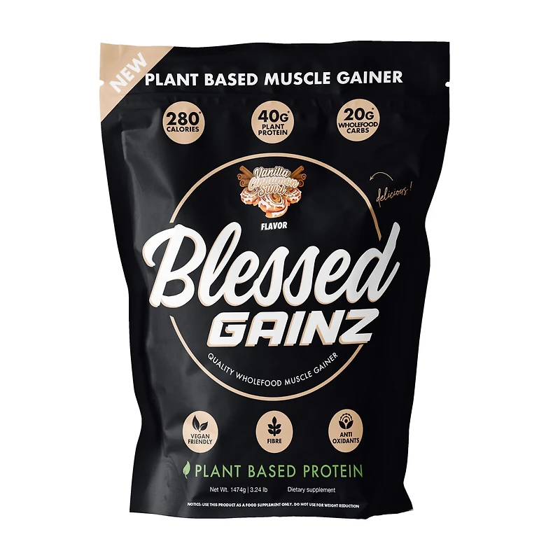 Blessed Gainz Wholefood Muscle Gainer Healthy - Vanilla Cinnamon Swirl (20 Servings)
