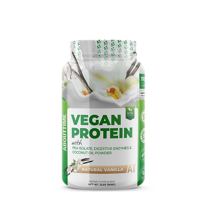 AboutTime Vegan Protein - Natural Vanilla (32 Servings) 2 lbs.