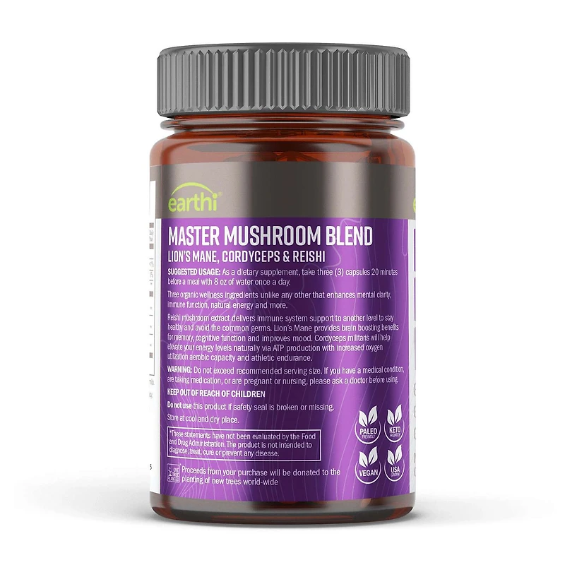 Master Mushroom Blend 500mg - 90 Capsules (30 Servings)